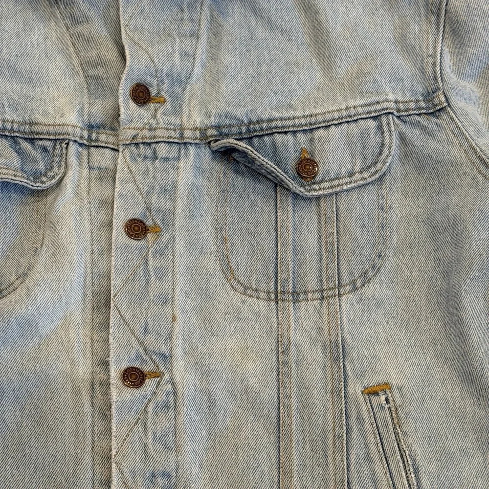 Vintage Lee Riders Trucker‎ Denim Jacket Thrashed Tag Size XL Distressed 80s 90s